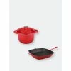 BergHOFF Neo 3Pc Cast Iron Set: 3Qt Covered Dutch Oven & 11" Grill Pan Red Pots & Pans -BergHOFF shop unnamed file 100