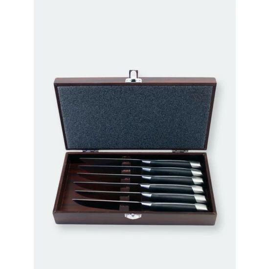 BergHOFF Geminis 7Pc Steak Knife Set With Wooden Case Knives & Cutting Boards 3 BergHOFF Geminis 7Pc Steak Knife Set With Wooden Case Knives & Cutting Boards