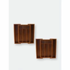 BergHOFF CookNCo Bamboo 6-Slot Expanding Flatware Organizer, Set Of 2 Tools & Accessories