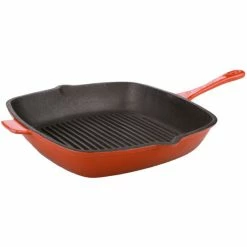 BergHOFF Neo 11" Cast Iron Square Grill Pan - Orange Cookware