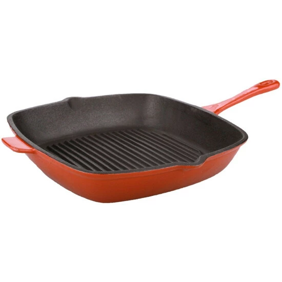 BergHOFF Neo 11" Cast Iron Square Grill Pan - Orange Cookware 3 BergHOFF Neo 11" Cast Iron Square Grill Pan - Orange Cookware