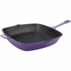 BergHOFF Neo 11" Cast Iron Square Grill Pan - Purple Cookware -BergHOFF shop unnamed file 1056