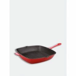 BergHOFF Neo 11" Cast Iron Square Grill Pan, Red Pots & Pans