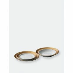 BergHOFF GEM Dinnerware 6PC Place Setting Dinnerware & Flatware White And Gold -BergHOFF shop unnamed file 1071