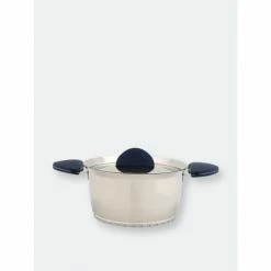 BergHOFF Stacca 8" Stainless Steel Covered Casserole, Blue Pots & Pans