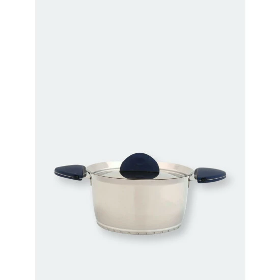 BergHOFF Stacca 8" Stainless Steel Covered Casserole, Blue Pots & Pans 3 BergHOFF Stacca 8" Stainless Steel Covered Casserole, Blue Pots & Pans