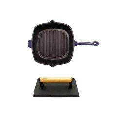 BergHOFF Cast Iron 18/10 Stainless Steel Grill Set 2pc - Purple Cookware