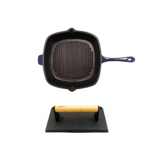 BergHOFF Cast Iron 18/10 Stainless Steel Grill Set 2pc - Purple Cookware 3 BergHOFF Cast Iron 18/10 Stainless Steel Grill Set 2pc - Purple Cookware