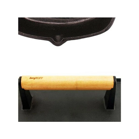 BergHOFF Cast Iron 18/10 Stainless Steel Grill Set 2pc - Purple Cookware 4 BergHOFF Cast Iron 18/10 Stainless Steel Grill Set 2pc - Purple Cookware - Image 2