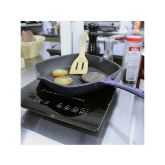 BergHOFF Cast Iron 18/10 Stainless Steel Grill Set 2pc - Purple Cookware 5 BergHOFF Cast Iron 18/10 Stainless Steel Grill Set 2pc - Purple Cookware - Image 3