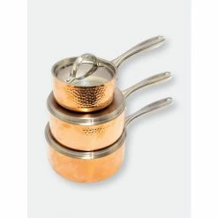 Berghoff Copper Tri-Ply 3 Qt. Covered Saucepan, Hammered Pots & Pans -BergHOFF shop unnamed file 1138