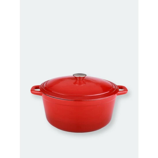 BergHOFF Neo 5QT Cast Iron Oval Covered Casserole, Red Pots & Pans 3 BergHOFF Neo 5QT Cast Iron Oval Covered Casserole, Red Pots & Pans