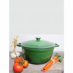 BergHOFF Neo 7QT Cast Iron Round Covered Casserole, Green Pots & Pans -BergHOFF shop unnamed file 1176
