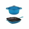 BergHOFF Neo 3pc Cast Iron Set, 3qt Covered Dutch Oven & 11" Grill Pan - Blue Pots & Pans -BergHOFF shop unnamed file 1177