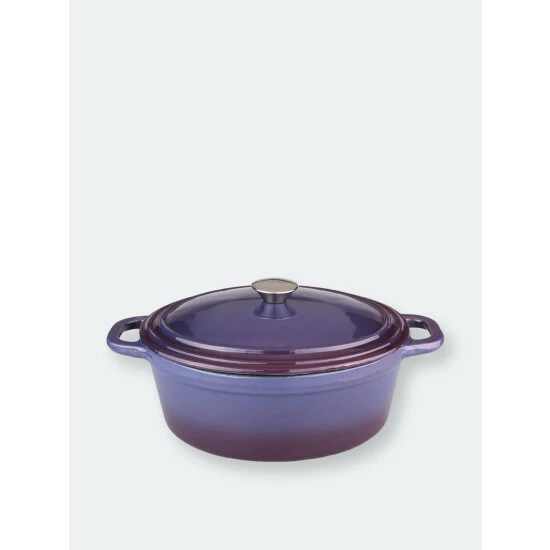 BergHOFF Neo 8QT Cast Iron Oval Covered Casserole, Purple Pots & Pans 3 BergHOFF Neo 8QT Cast Iron Oval Covered Casserole, Purple Pots & Pans