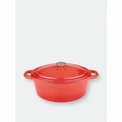 BergHOFF Neo 8QT Cast Iron Oval Covered Casserole, Orange Pots & Pans