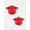 BergHOFF Neo 4PC Cast Iron Set: 3QT Covered Stockpot & 7QT Covered Stockpot, Red Pots & Pans -BergHOFF shop unnamed file 1222
