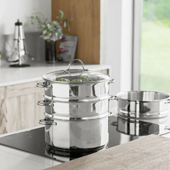 BergHOFF Comfort 11" 18/10 Stainless Steel Steamer Set 5Pc Cookware 12 BergHOFF Comfort 11" 18/10 Stainless Steel Steamer Set 5Pc Cookware - Image 10