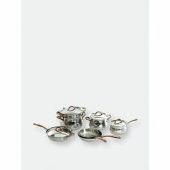 BergHOFF Ouro Gold 11PC Stainless Steel Cookware Set, Stainless Steel Lids Pots & Pans