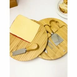 BergHOFF Bamboo 6pc Round Covered Cheese Board Set, With 4 Tools, 8.7x1.5" Knives & Cutting Boards -BergHOFF shop unnamed file 129