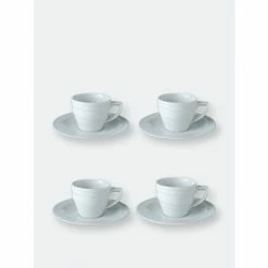 BergHOFF Essentials 3.5oz Porcelain Espresso Cup & Saucers, Set Of 4 Drinkware