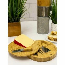 BergHOFF Bamboo 6pc Round Covered Cheese Board Set, With 4 Tools, 8.7x1.5" Knives & Cutting Boards -BergHOFF shop unnamed file 130