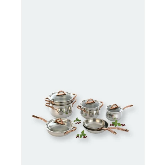 BergHOFF Ouro Gold 11Pc Stainless Steel Cookware Set, Glass Lids 3 BergHOFF Ouro Gold 11Pc Stainless Steel Cookware Set, Glass Lids