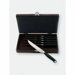 BergHOFF Bistro 7Pc Steak Knife Set With Wooden Case Knives & Cutting Boards