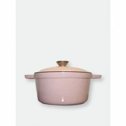 BergHOFF Neo Cast Iron 8 QT Oval Covered Casserole, Pink Pots & Pans