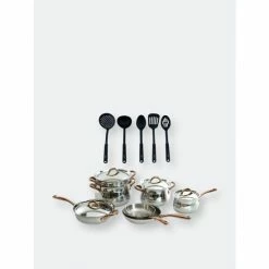 BergHOFF Ouro 11pcs 18/10 Stainless Steel Cookware Set With SS Lid And 5pc Nylon Kitchen Tool Set
