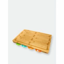 Berghoff Bamboo 5Pc Cutting Board Set With 4 Muti-colored Inserts, 16.5"x11.8"x1.1" Knives & Cutting Boards
