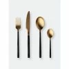 BergHOFF Gem 4pc Flatware Set, Black And Gold Plated Dinnerware & Flatware