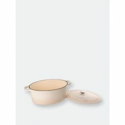 BergHOFF 5qt Cast Iron Oval Covered Dutch Oven, Meringue Electrics Brown -BergHOFF shop unnamed file 1565