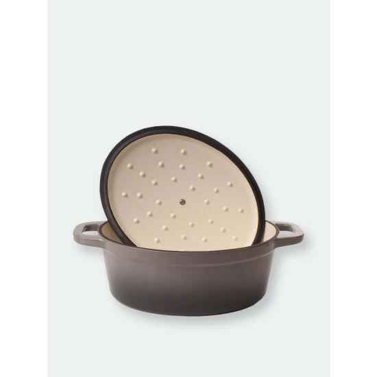 BergHOFF Neo 5qt Cast Iron Oval Covered Dutch Oven, Oyster Electrics 5 BergHOFF Neo 5qt Cast Iron Oval Covered Dutch Oven, Oyster Electrics - Image 3