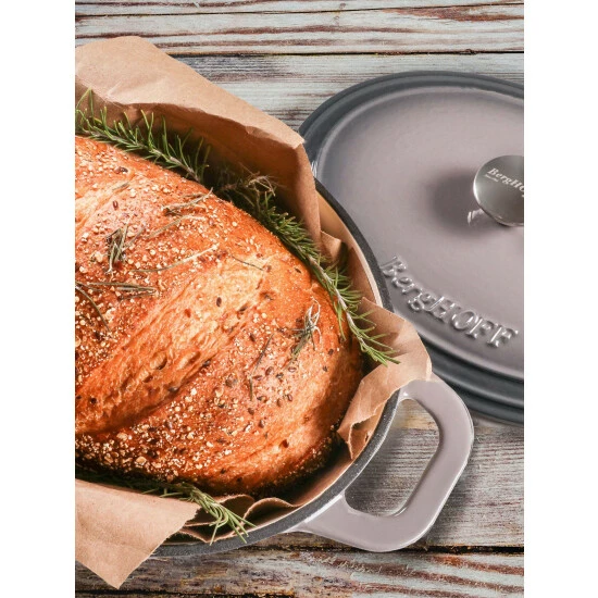 BergHOFF Neo 5qt Cast Iron Oval Covered Dutch Oven, Oyster Electrics 7 BergHOFF Neo 5qt Cast Iron Oval Covered Dutch Oven, Oyster Electrics - Image 5