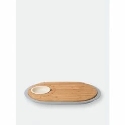 BergHOFF Leo 15.25" 2-sided Tapas Cutting Board With Tray, Gray Tools & Accessories Grey