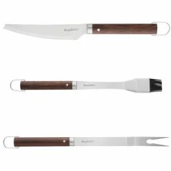 BergHOFF 3Pc BBQ Tools Set With Wood Handles Tools & Accessories