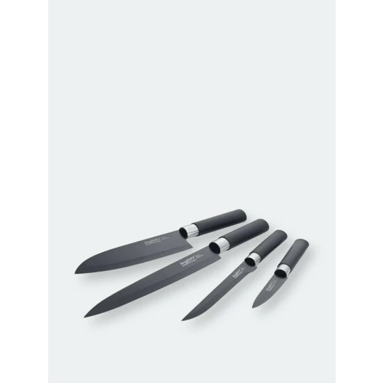 BergHOFF Essentials 4PC Ceramic Coated Knife Set, Black Knives & Cutting Boards 3 BergHOFF Essentials 4PC Ceramic Coated Knife Set, Black Knives & Cutting Boards