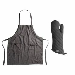 BergHOFF 2pc Bbq Linens Set, Apron & Bbq Glove Tools & Accessories Grey