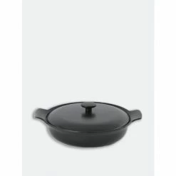 BergHOFF Ron 11" Cast Iron Covered Deep Skillet 3.5Qt, Black Cookware