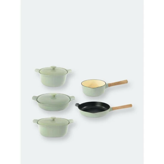 BergHOFF Ron 8pc Cast Iron Cookware Set, Green Pots & Pans 3 BergHOFF Ron 8pc Cast Iron Cookware Set, Green Pots & Pans