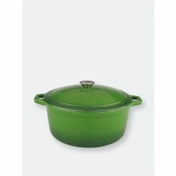 BergHOFF Neo 5 Qt Cast Iron Oval Covered Casserole, Green Serveware