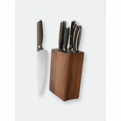 BergHOFF Rosewood 7Pc Stainless Steel Cutlery Set With Block Knives & Cutting Boards