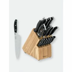 BergHOFF Essentials 15Pc Stainless Steel Cutlery Set With Block Knives & Cutting Boards