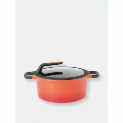 BergHOFF GEM Cast Aluminum Nonstick 11" Covered Stockpot Pots & Pans Caribbean Red