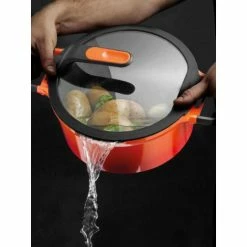 BergHOFF GEM Cast Aluminum Nonstick 11" Covered Stockpot Pots & Pans Caribbean Red -BergHOFF shop unnamed file 2164