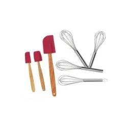 BergHOFF Bakeware 7Pc Set, 1 Silicone Whisk, 3 Stainless Steel Whisks & 3 Silicone Spatulas