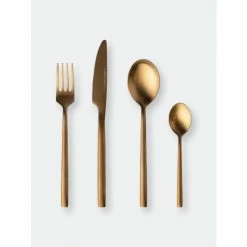 BergHOFF Gem 16pc Flatware Set, Gold Plated Dinnerware & Flatware