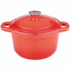 BergHOFF Neo 5Qt Cast Iron Round Covered Dutch Oven - Orange Cookware
