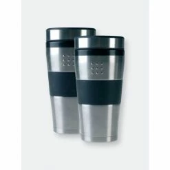 BergHOFF Orion 16oz Stainless Steel Travel Mug, Set Of 2 Reusables